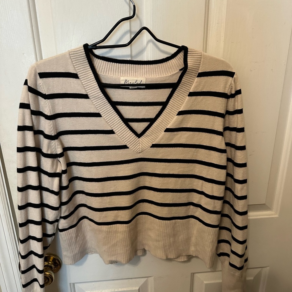 Striped V-Neck Sweater